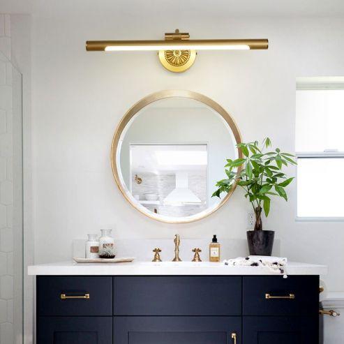 Modern Above Mirror Bathroom Vanity Light Fixture With Sleek Gold Design