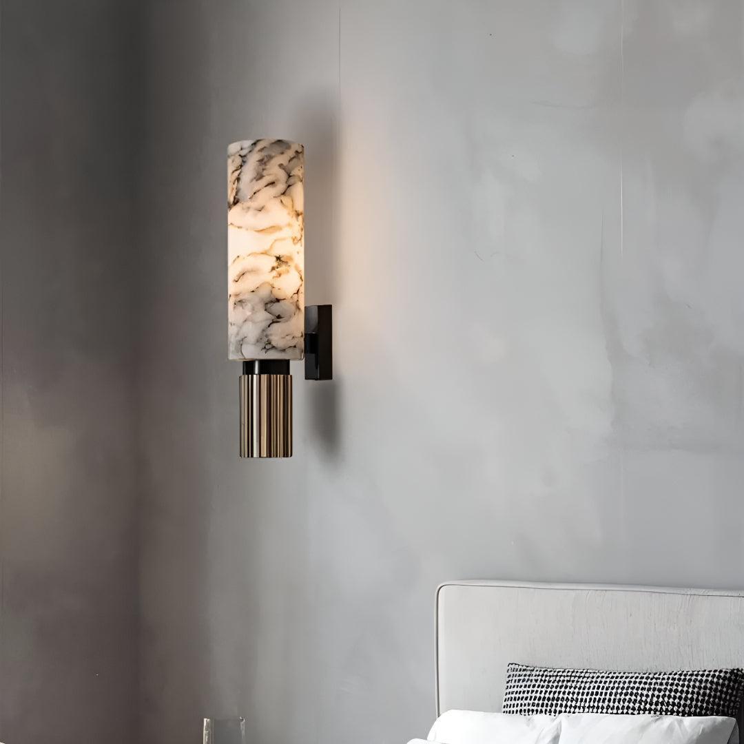 Modern Alabaster Interior Wall Light Fixture With Soft Glow And Sculptural Design