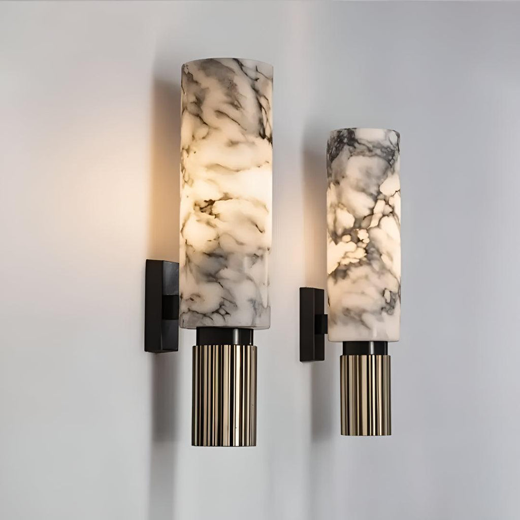 Modern Alabaster Interior Wall Light Fixture With Soft Glow And Sculptural Design