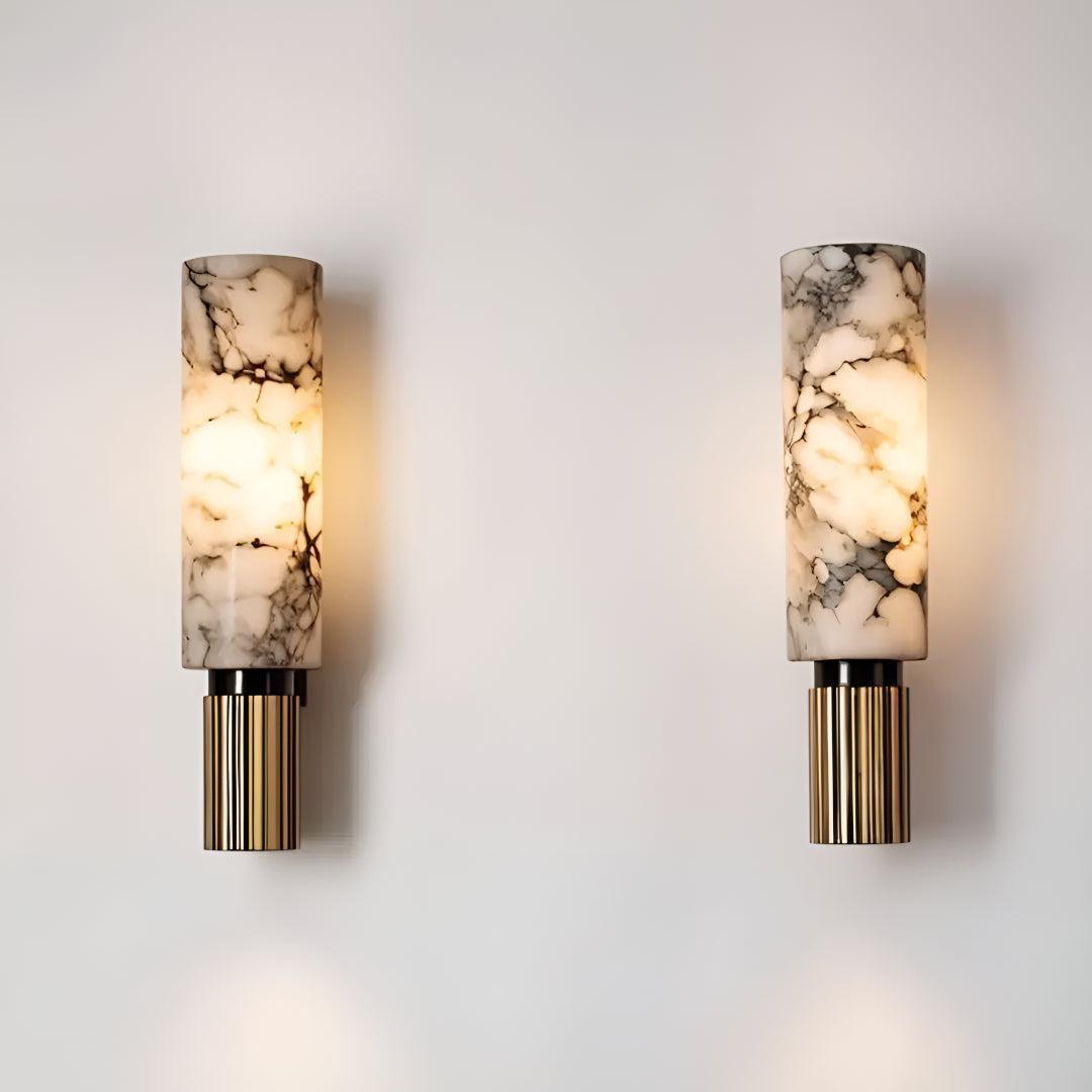 Modern Alabaster Interior Wall Light Fixture With Soft Glow And Sculptural Design