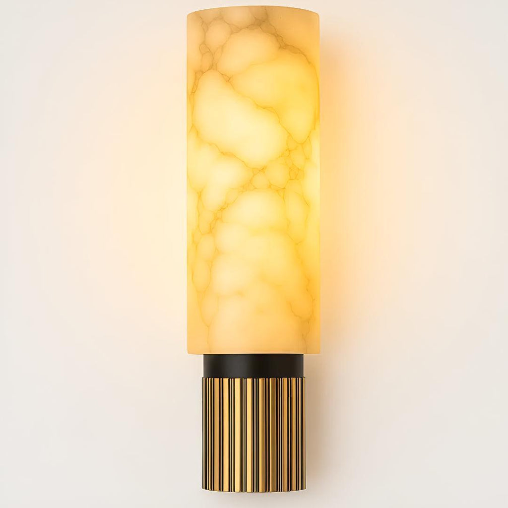 Modern Alabaster Interior Wall Light Fixture With Soft Glow And Sculptural Design