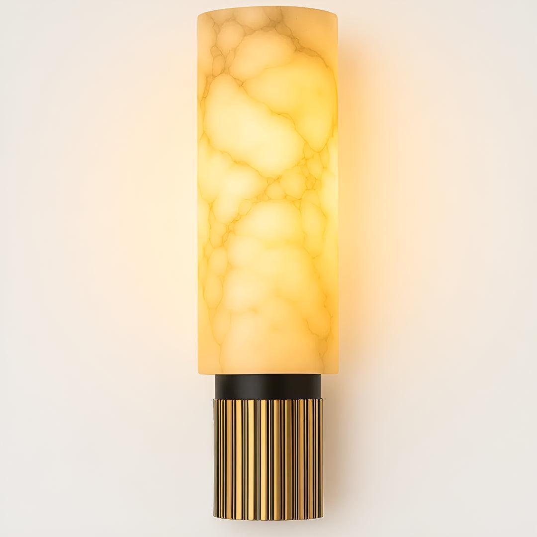 Modern Alabaster Interior Wall Light Fixture With Soft Glow And Sculptural Design