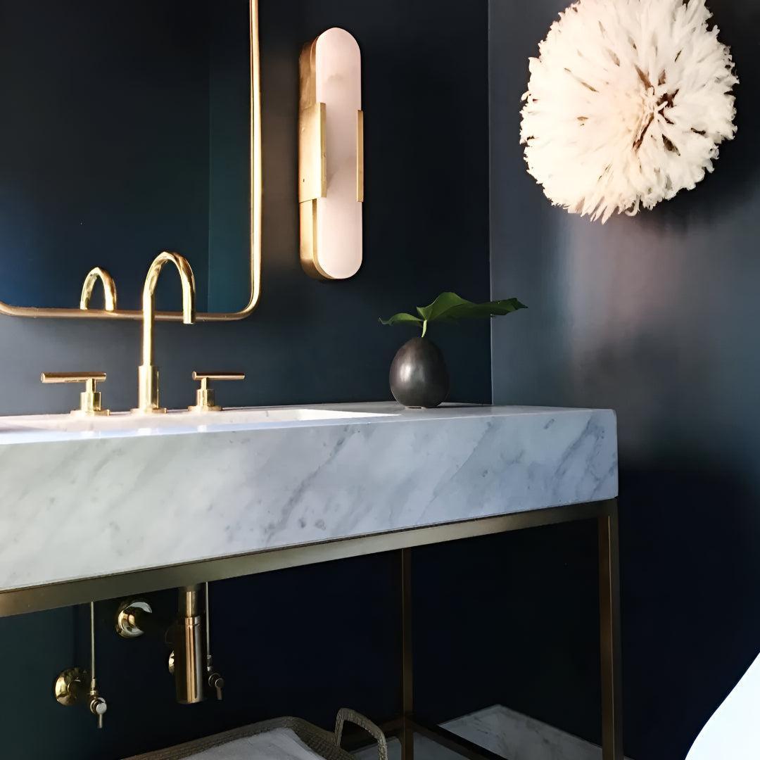 Modern Alabaster Wall Sconce Light Fixture With Elongated Silhouette
