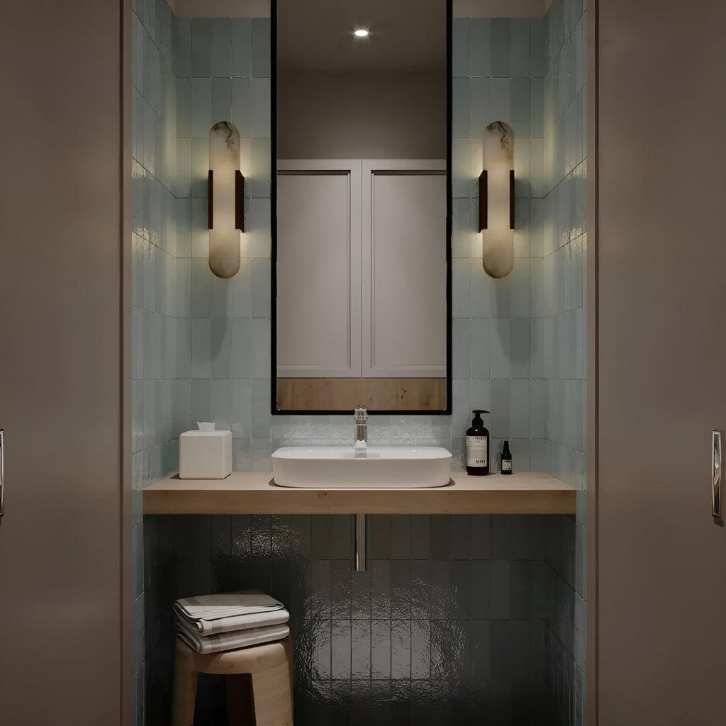 Modern Alabaster Wall Sconce Light Fixture With Elongated Silhouette
