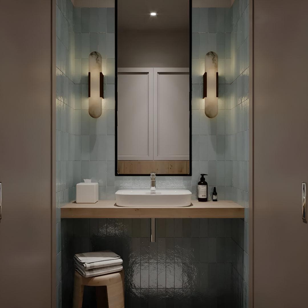 Modern Alabaster Wall Sconce Light Fixture With Elongated Silhouette