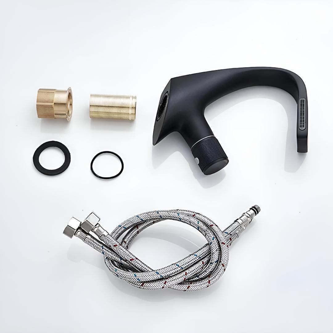 Modern Bathroom Waterfall Sink Faucet With Single Dial Control