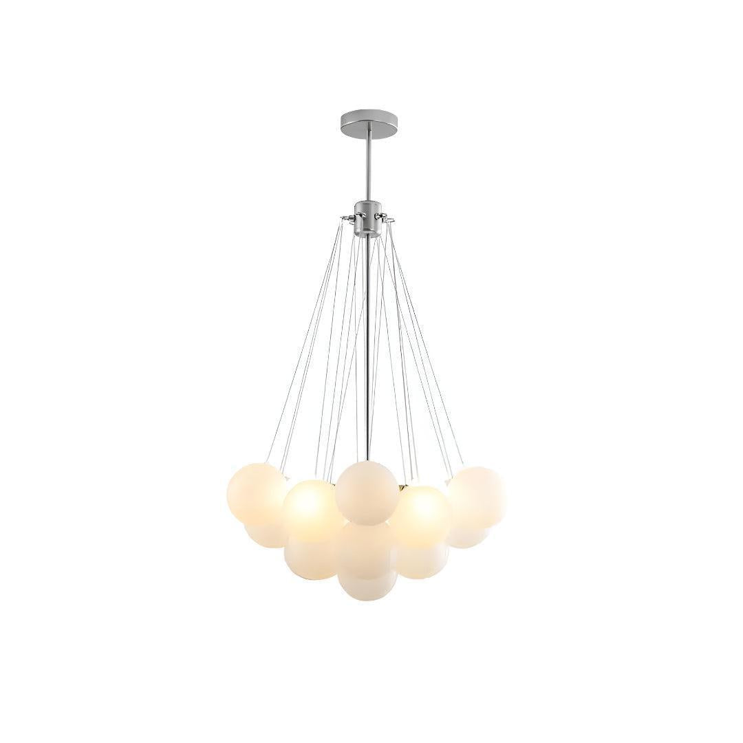 Modern Bubble Chandelier With Frosted Glass Orbs