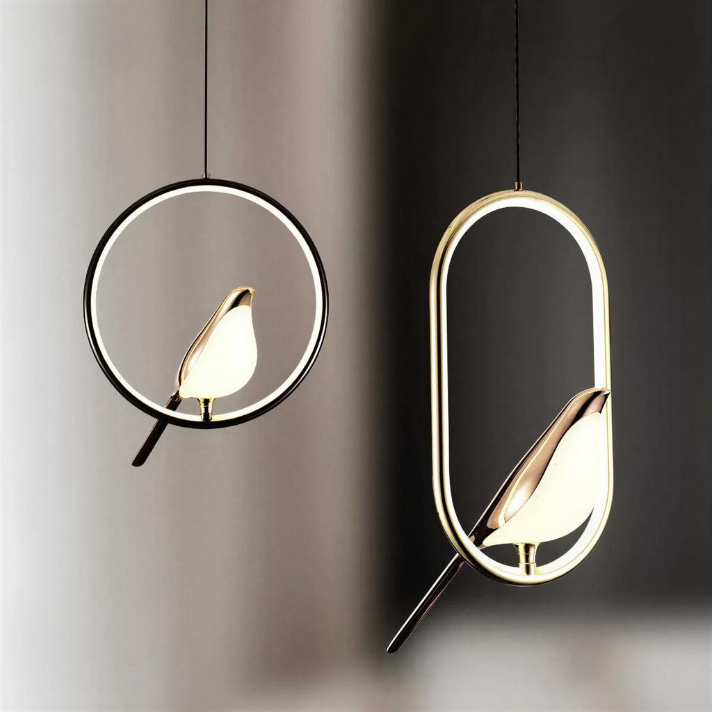 Modern Ceiling Light With Hanging Bird Design