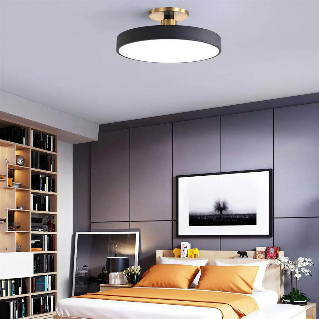 Modern Circular Round Flushmount Ceiling Light Fixture With Nordic Design