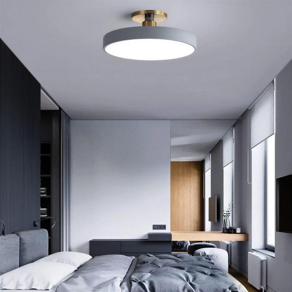 Modern Circular Round Flushmount Ceiling Light Fixture With Nordic Design