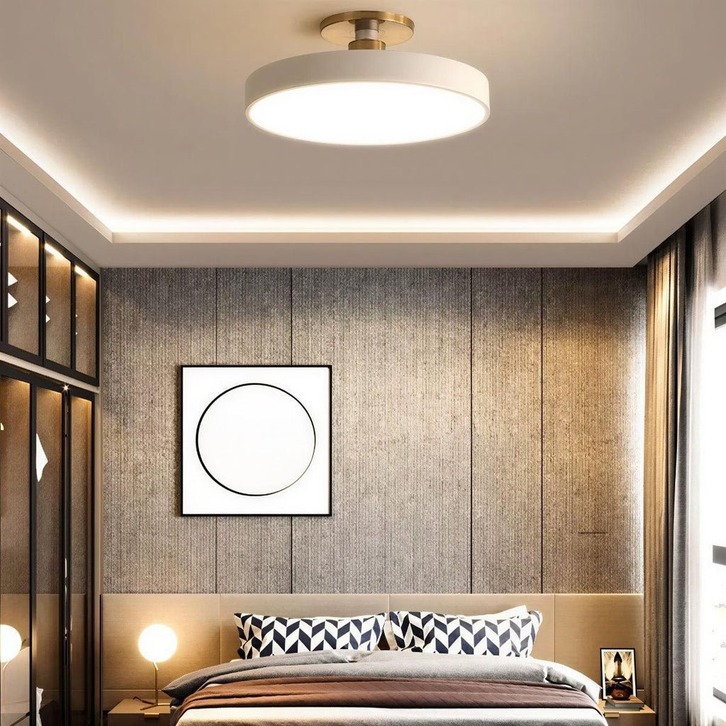 Modern Circular Round Flushmount Ceiling Light Fixture With Nordic Design