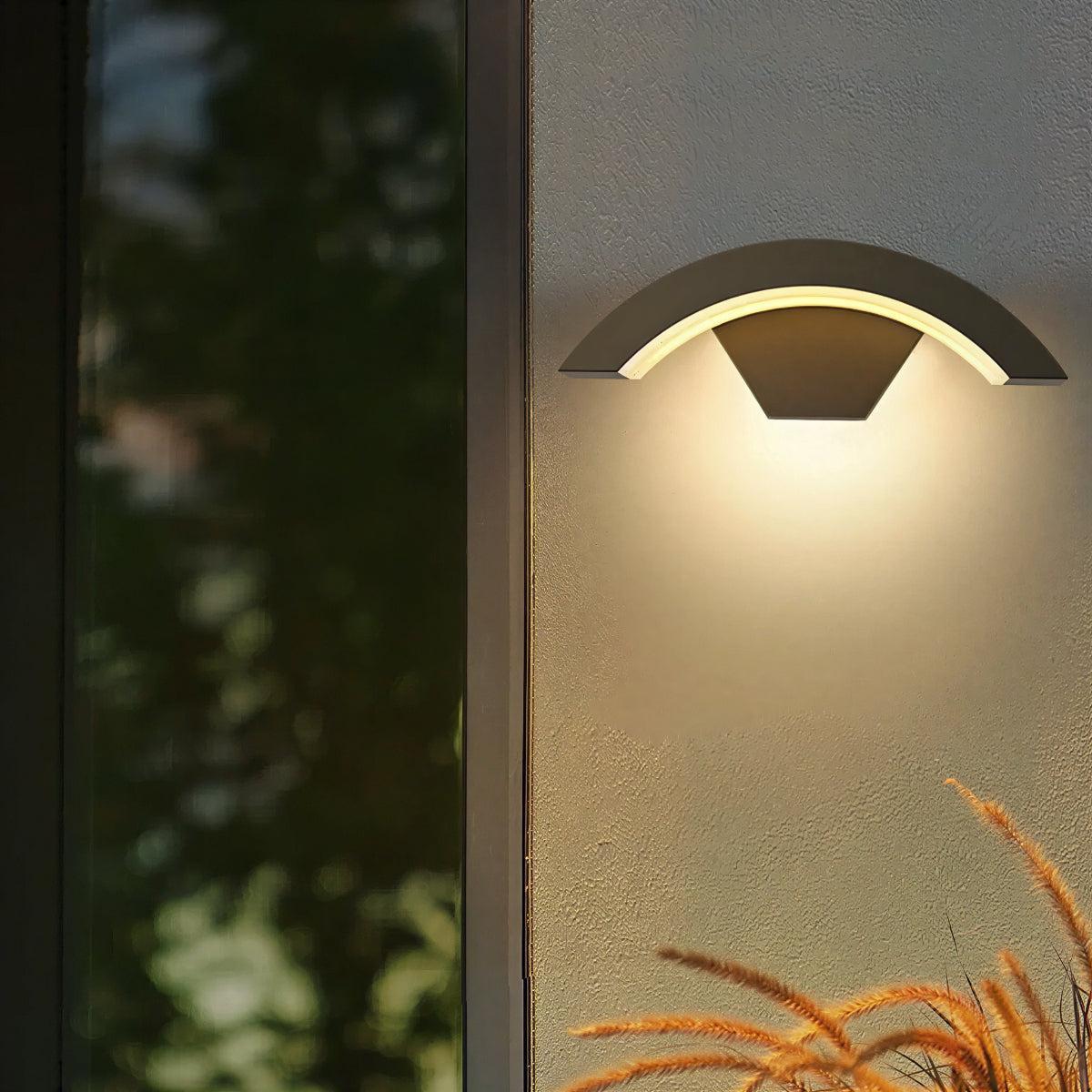 Modern Curved Arc Outdoor Exterior Wall Light Fixture
