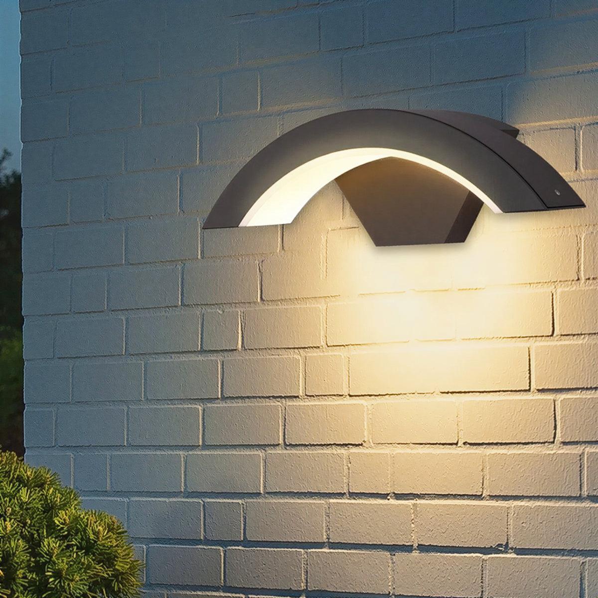 Modern Curved Arc Outdoor Exterior Wall Light Fixture