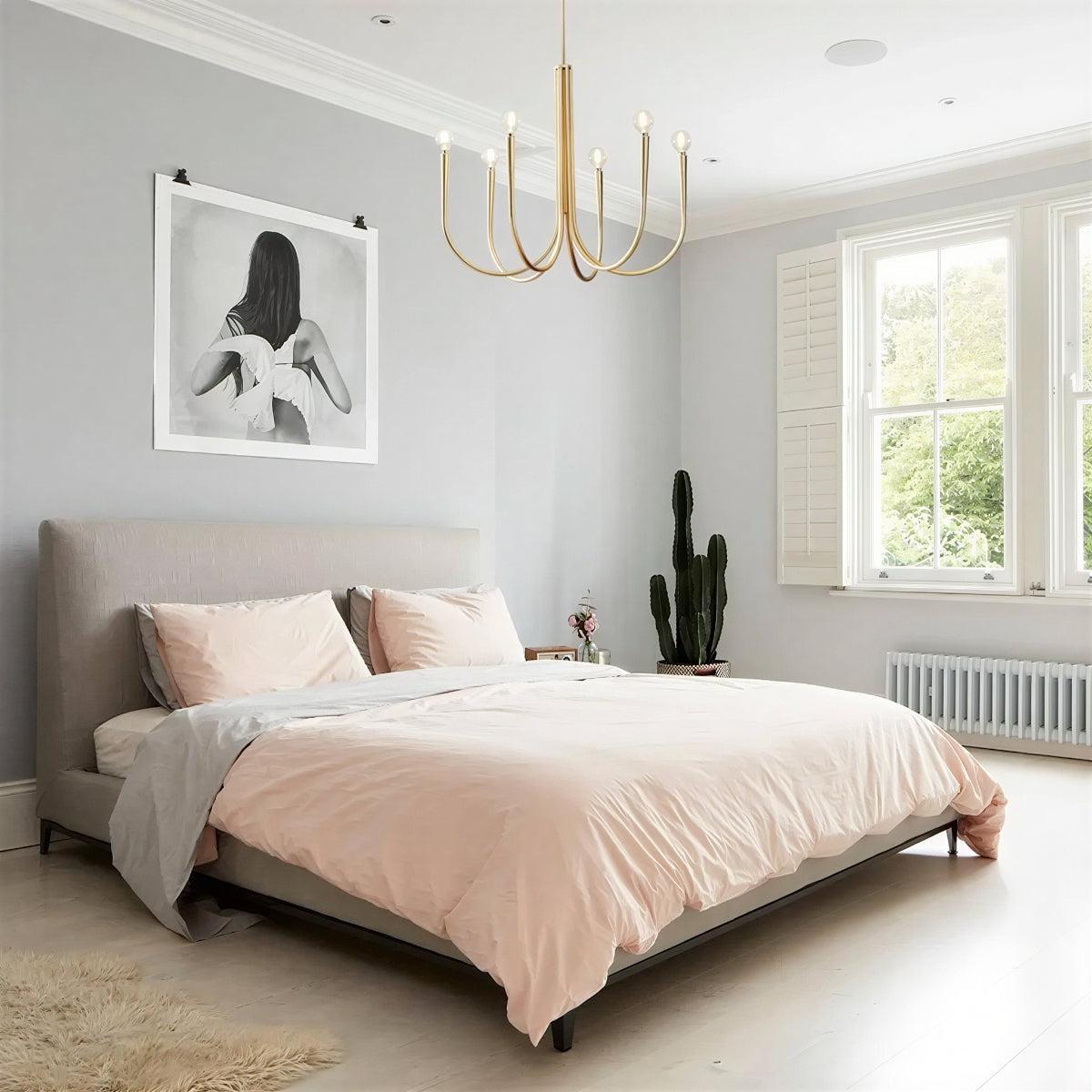 Modern Dining Room Chandelier With Curved Swoop Arms