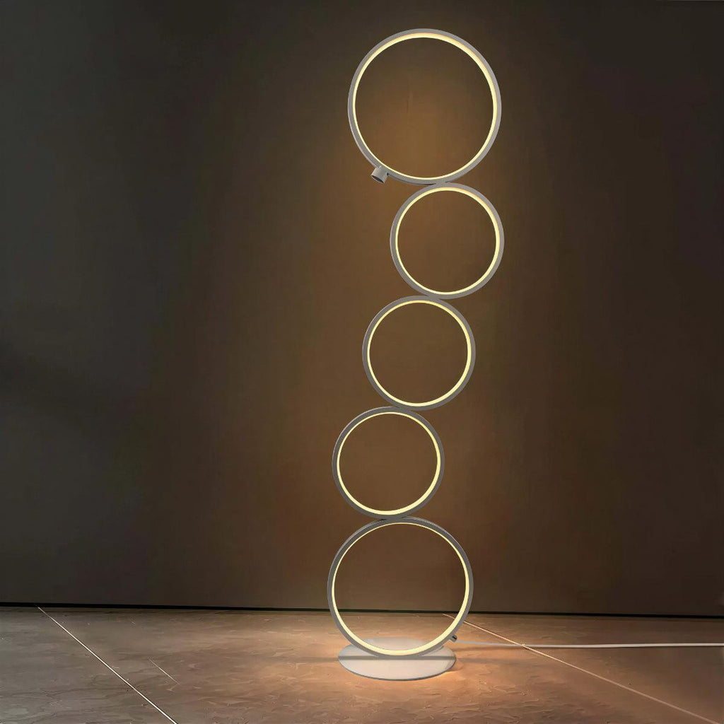 Modern Floor Lamp With Multi Ring Stacked Design