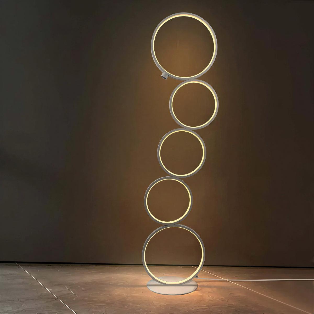 Modern Floor Lamp With Multi Ring Stacked Design