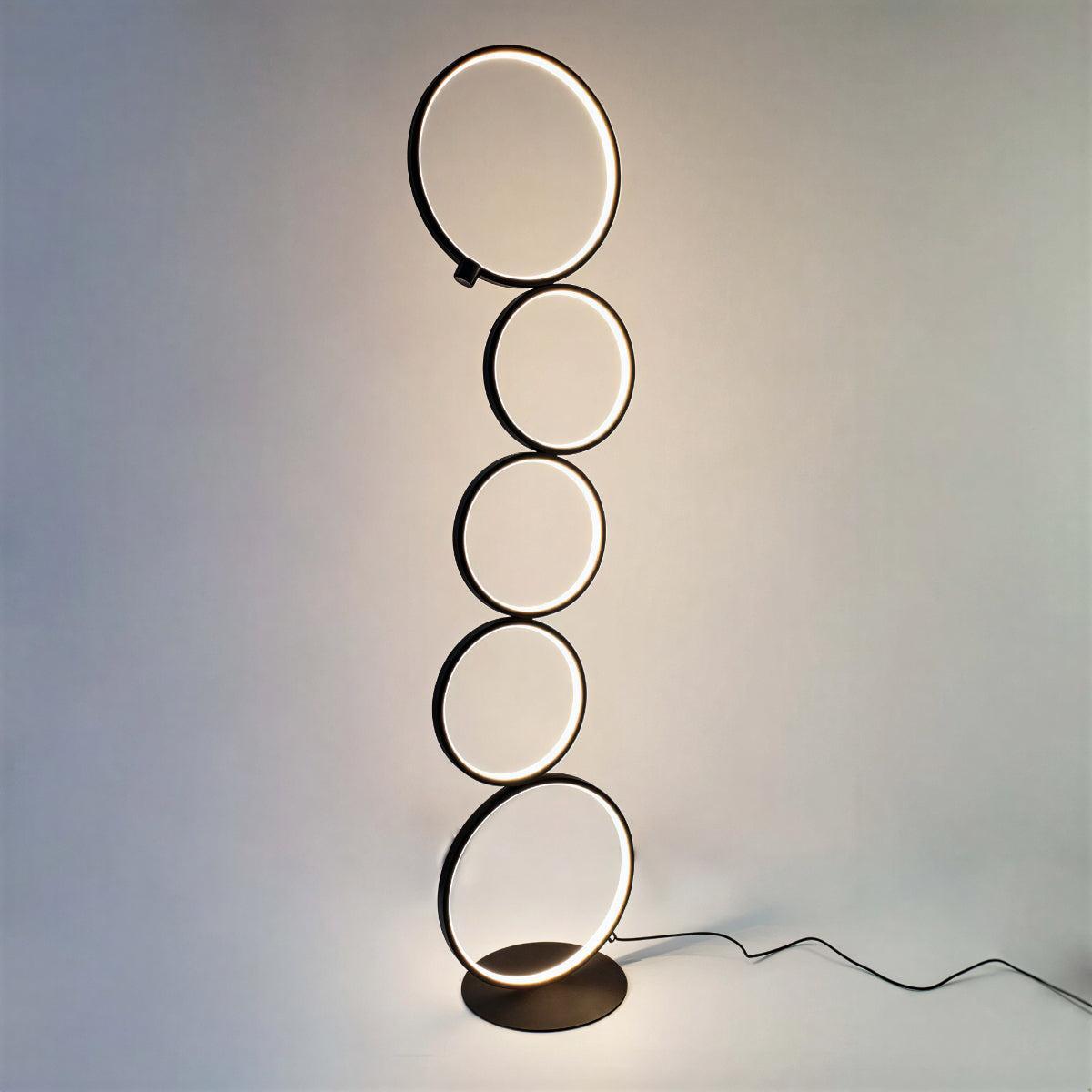 Modern Floor Lamp With Multi Ring Stacked Design