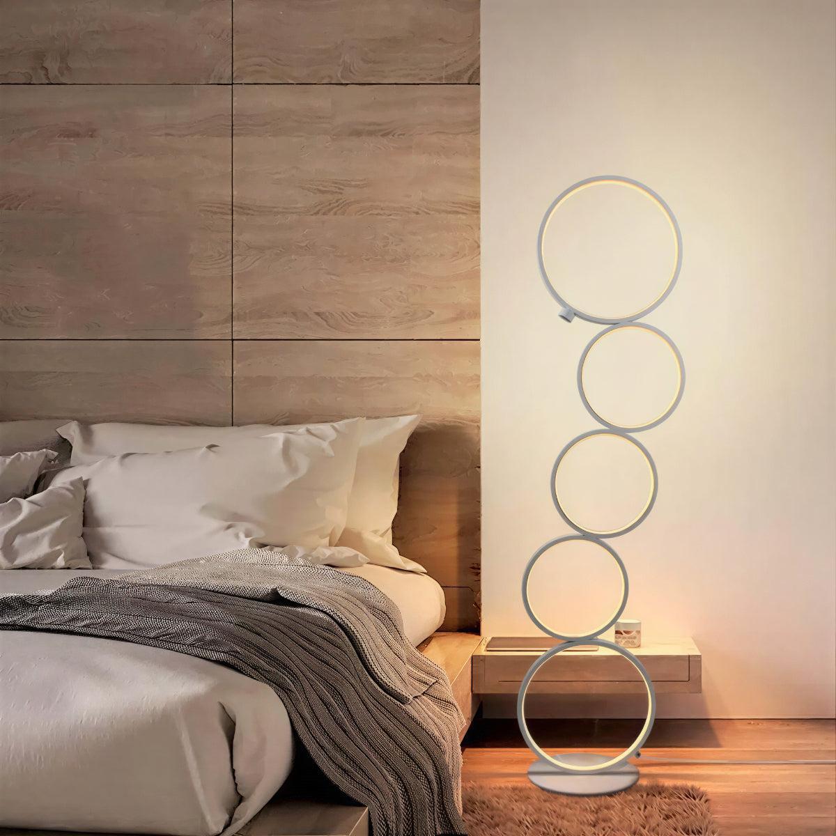 Modern Floor Lamp With Multi Ring Stacked Design