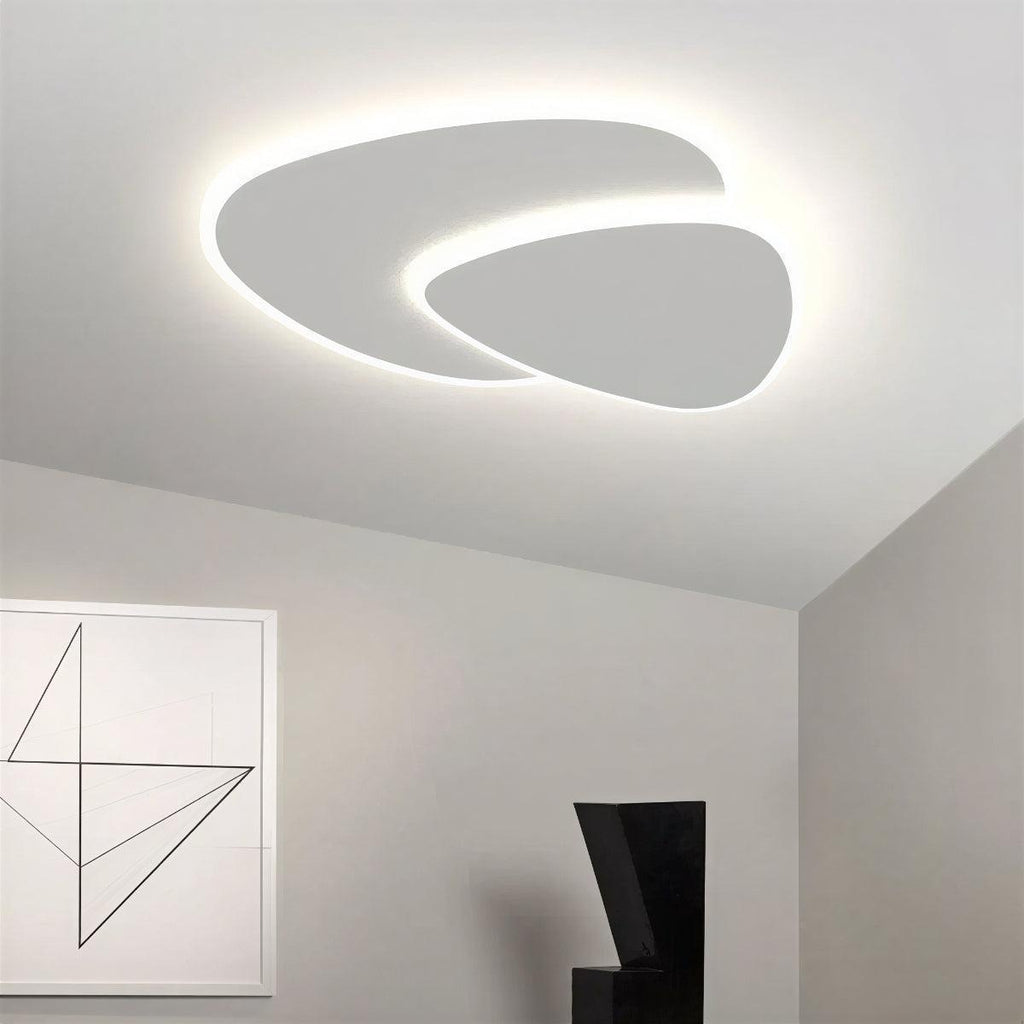 Modern Flush Mount Ceiling Light Fixture With Curved Guitar Pick Style