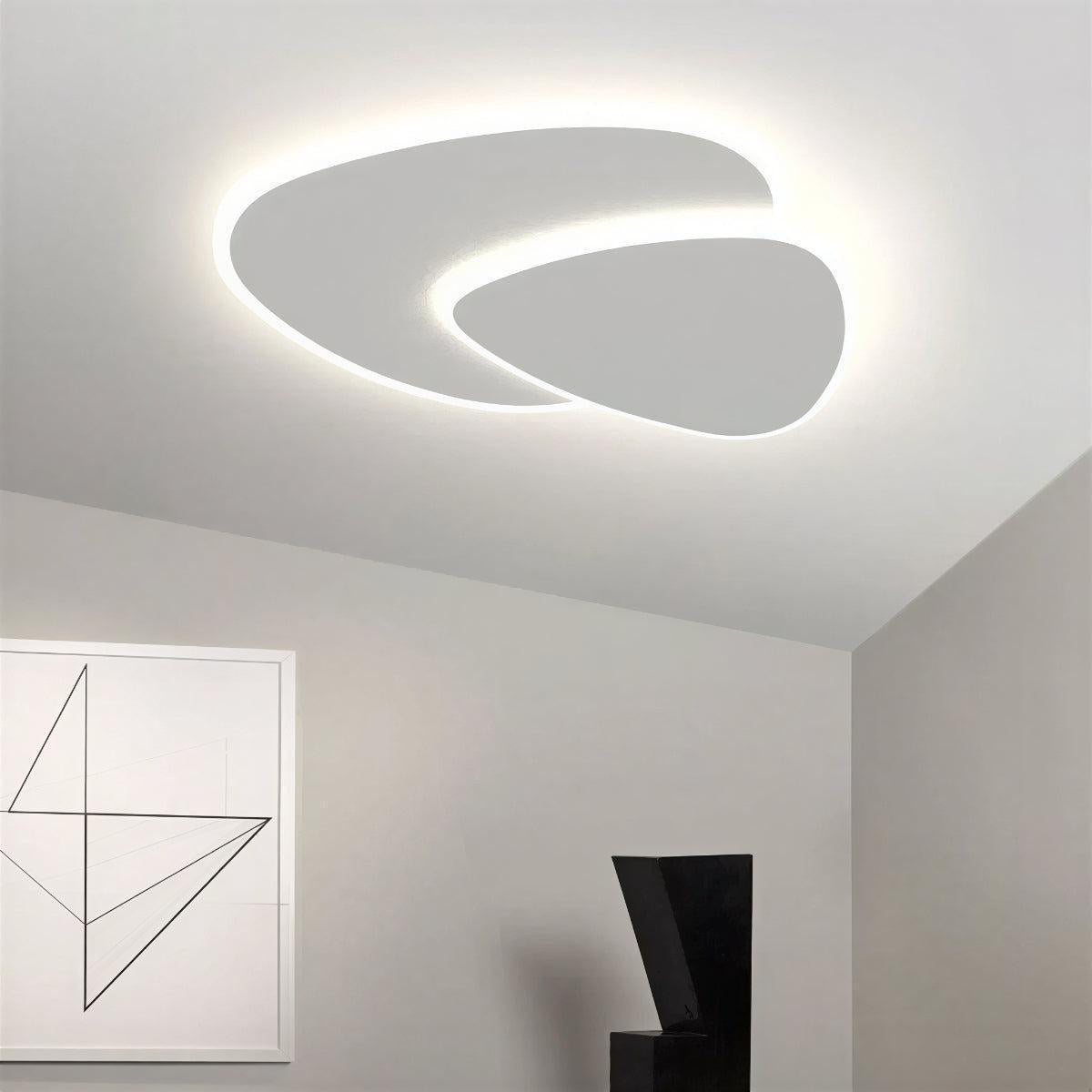 Modern Flush Mount Ceiling Light Fixture With Curved Guitar Pick Style
