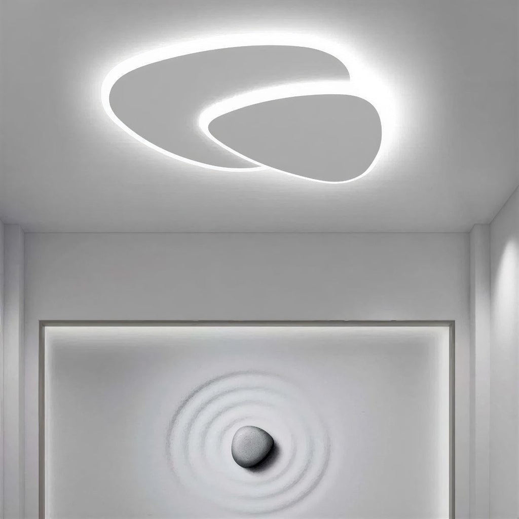 Modern Flush Mount Ceiling Light Fixture With Curved Guitar Pick Style