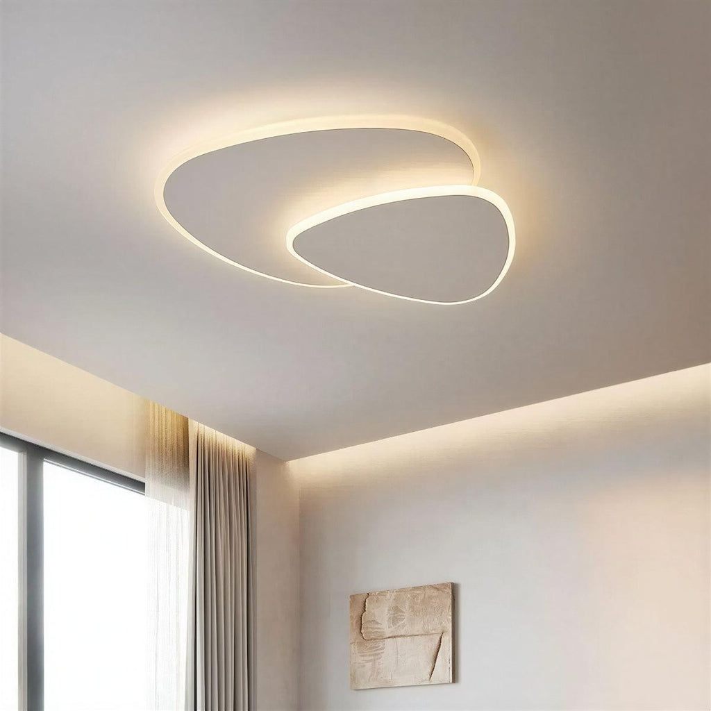 Modern Flush Mount Ceiling Light Fixture With Curved Guitar Pick Style