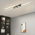 Modern Flush Mount LED Crossed Linear Strip Bar Ceiling Light With Geometric Design