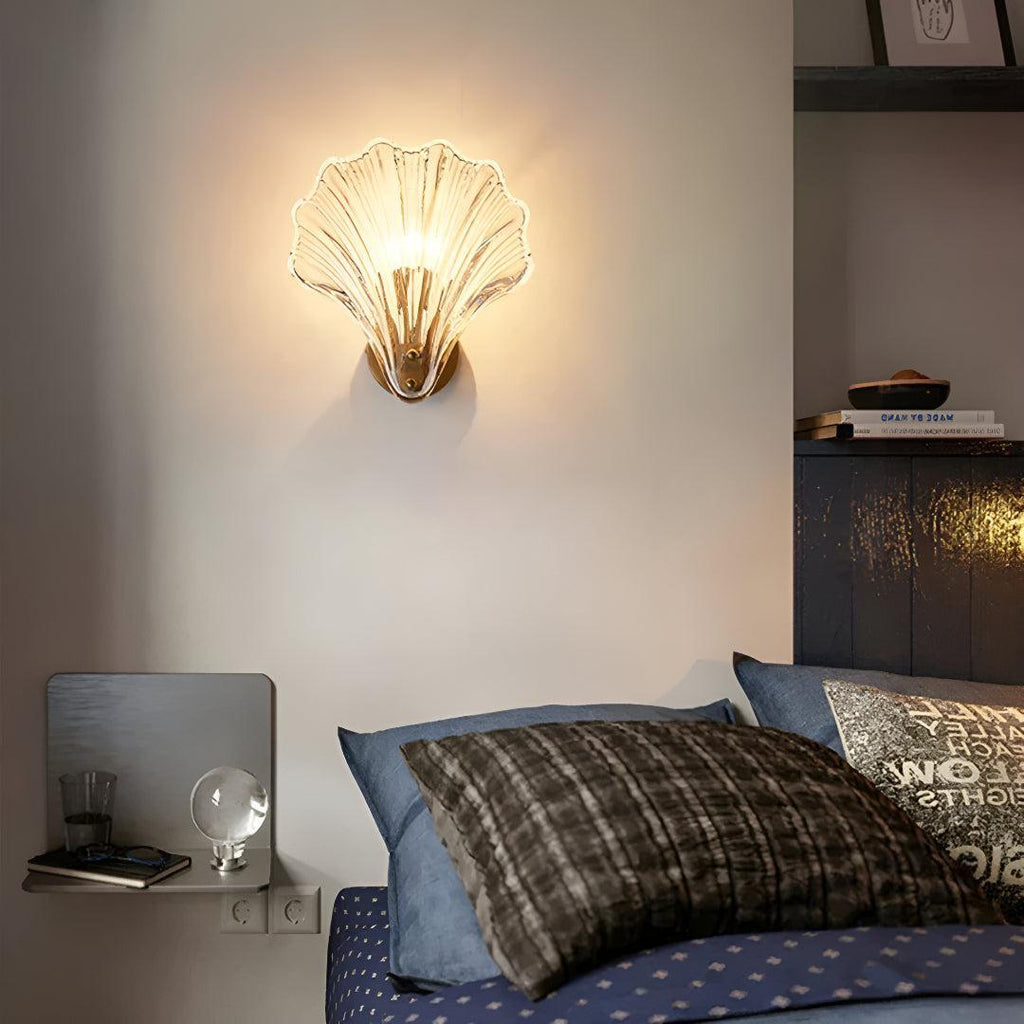 Modern Fluted Beach Shell Wall Sconce Light With Contemporary Design