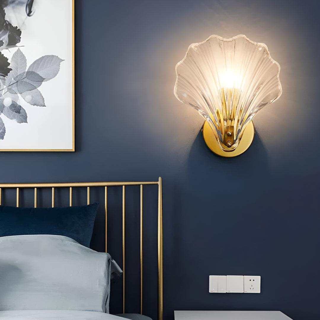Modern Fluted Beach Shell Wall Sconce Light With Contemporary Design
