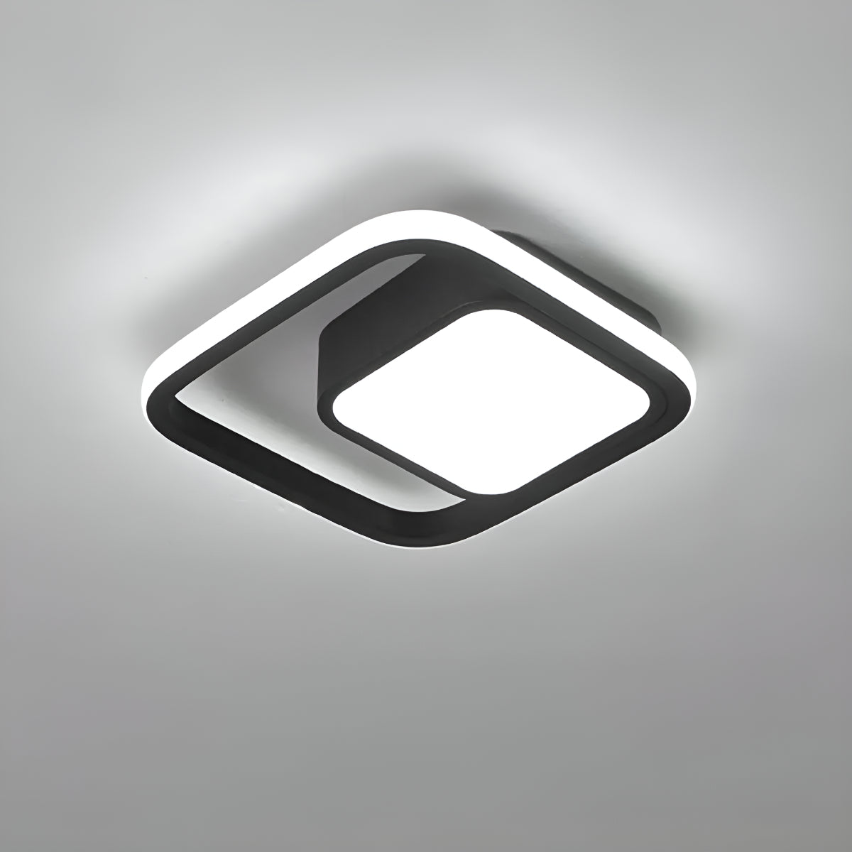 Modern Geometric Double Spiral Ring Flush Mount Ceiling Light Fixture