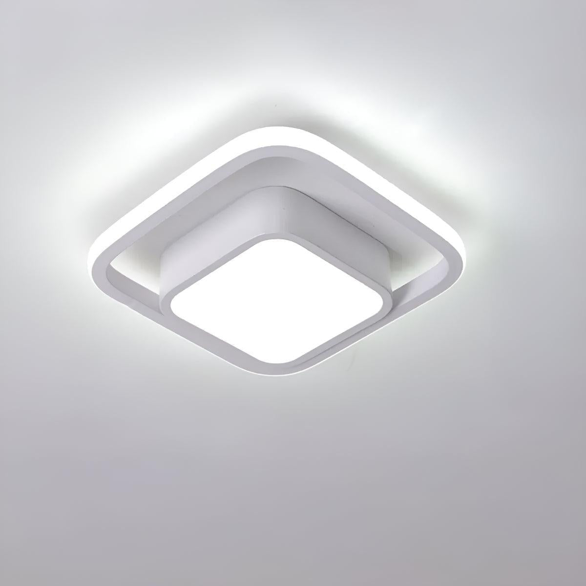 Modern Geometric Double Spiral Ring Flush Mount Ceiling Light Fixture