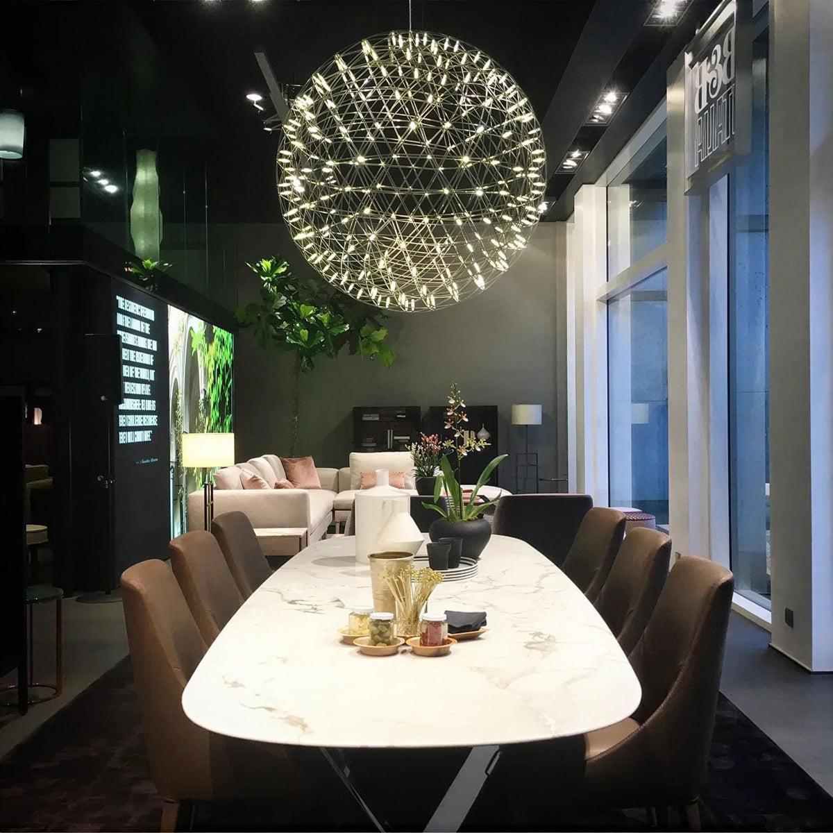 Modern Globe Chandelier With Geodesic Sphere Design