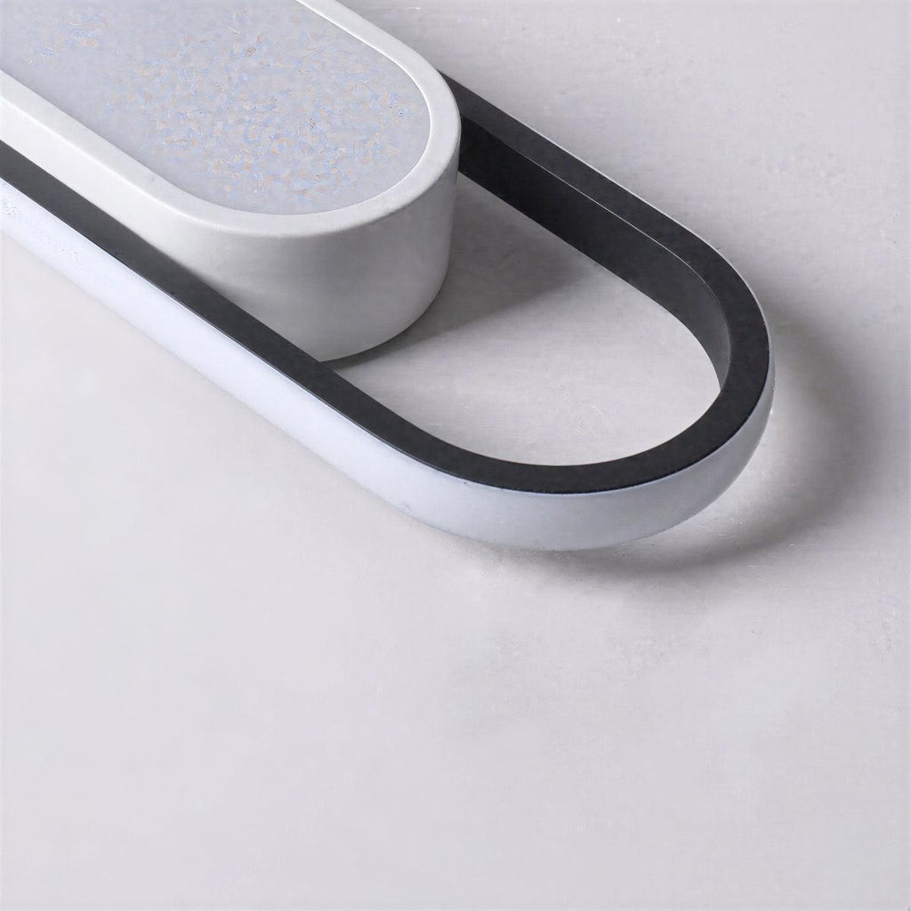 Modern LED Flush Mount Ceiling Light With Long Slim Oval Pill Design