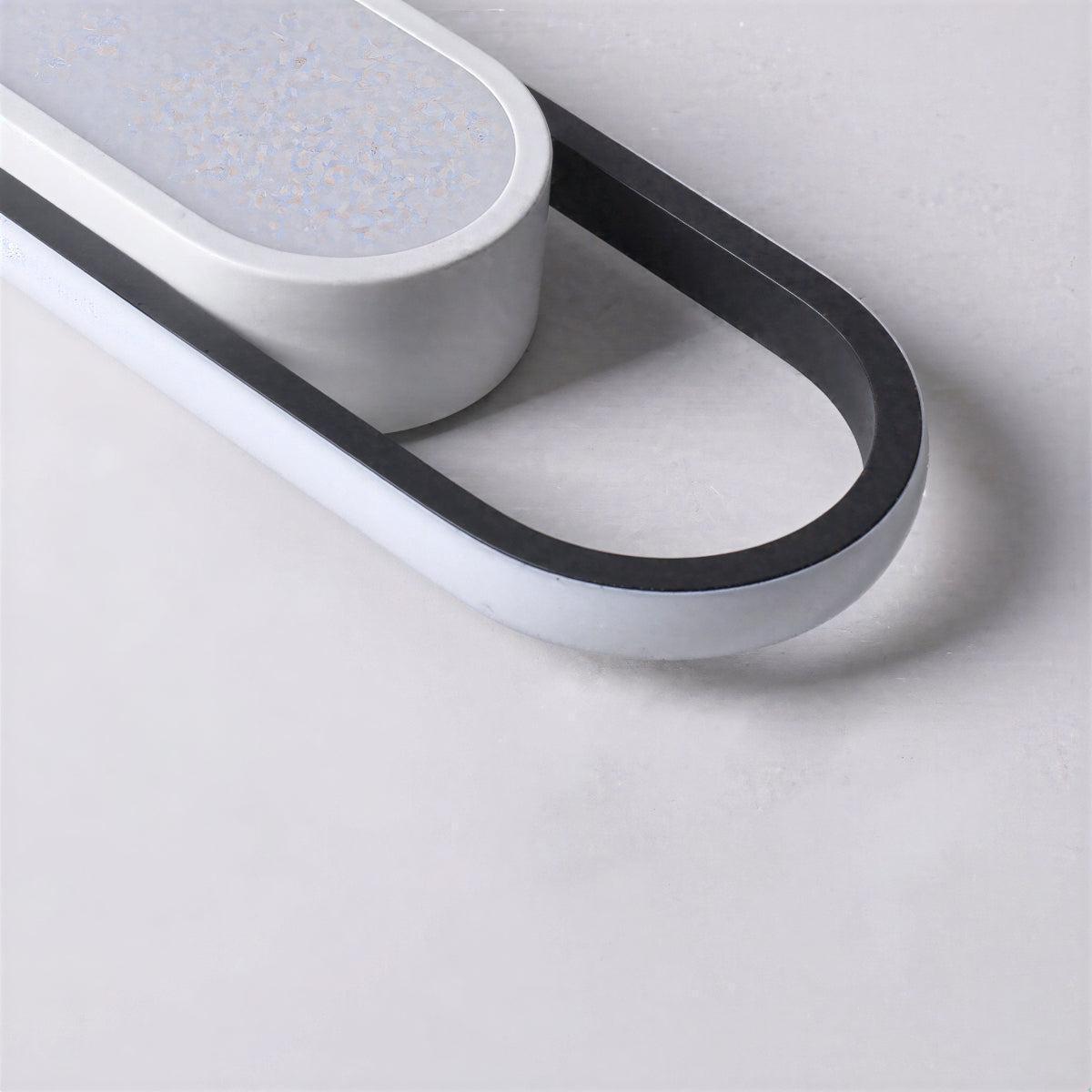 Modern LED Flush Mount Ceiling Light With Long Slim Oval Pill Design