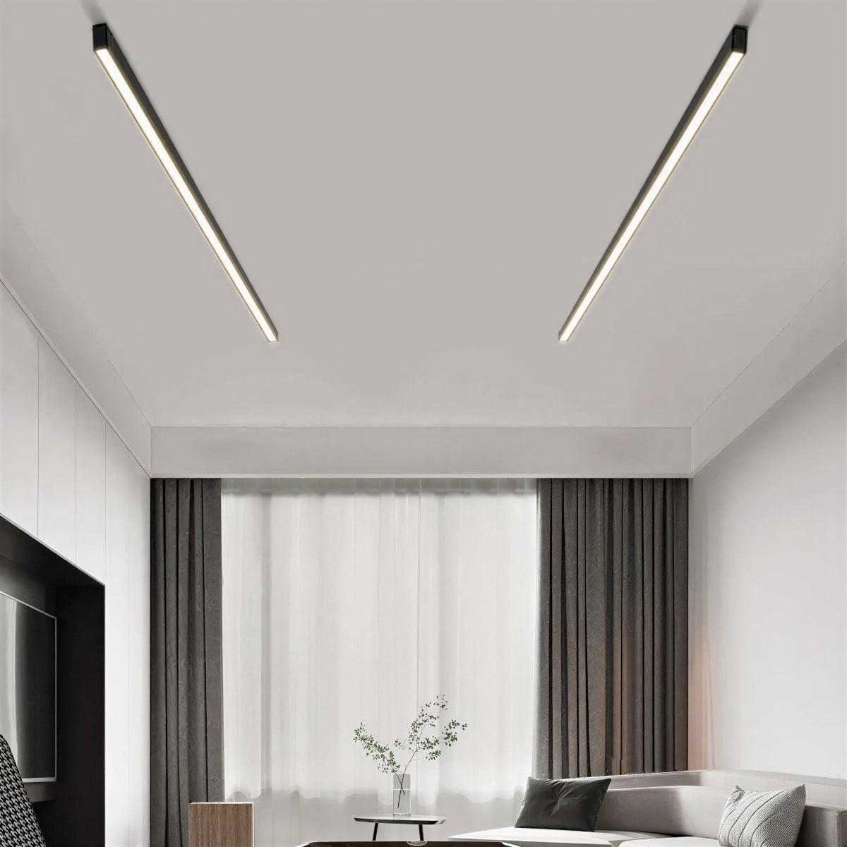 Modern Linear Bar Flush Mount Ceiling Light Fixture