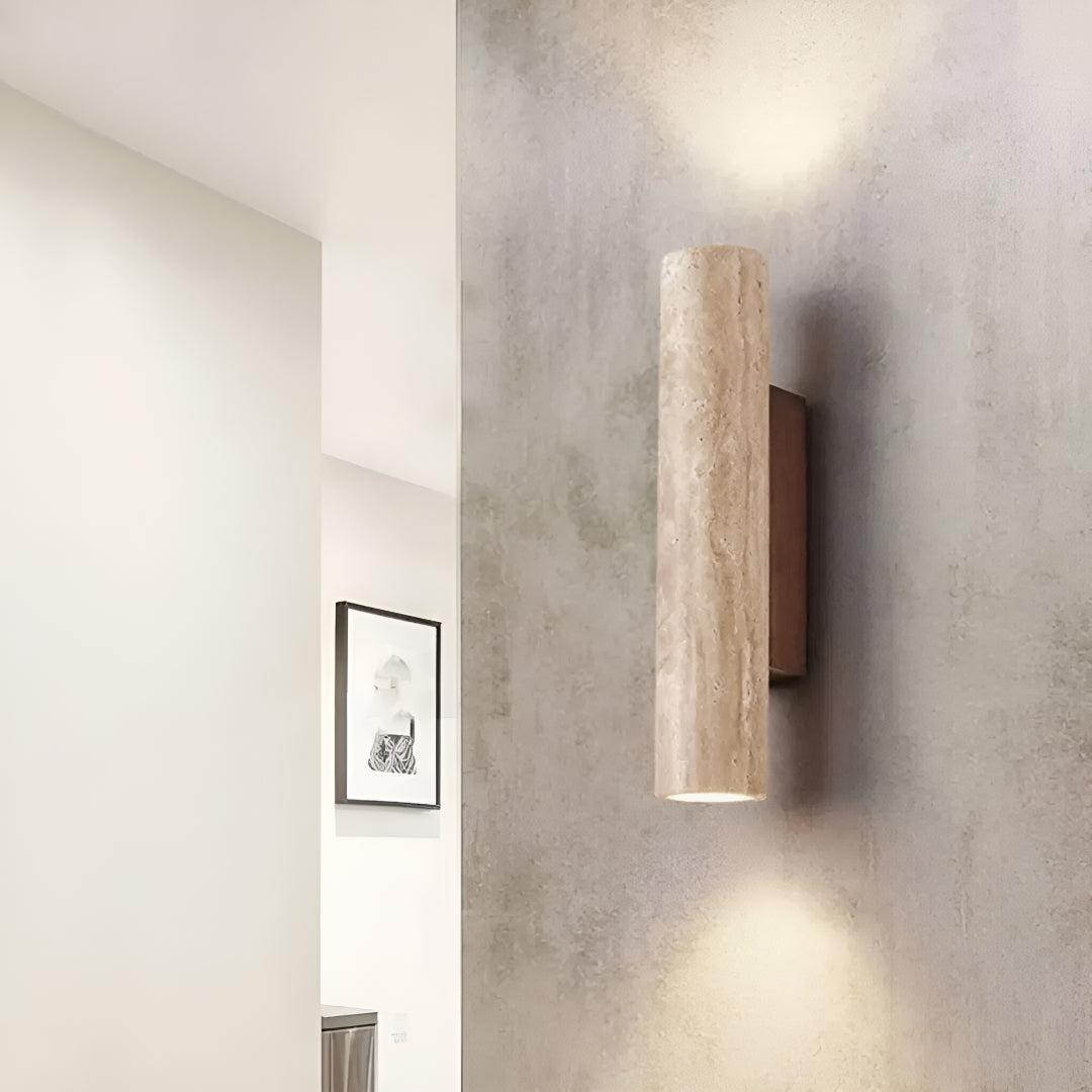 Modern Marble Styled Wall Sconce Light Fixture With Up Down Illumination