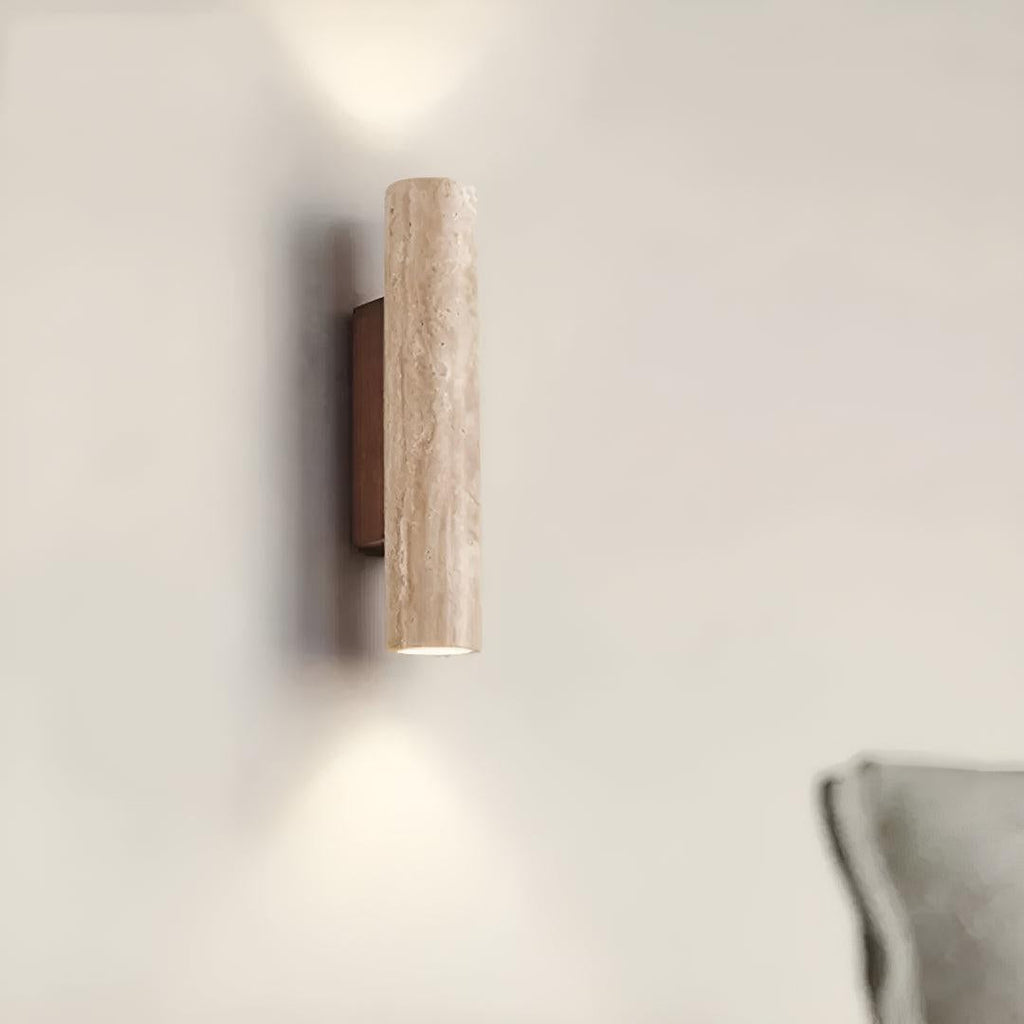 Modern Marble Styled Wall Sconce Light Fixture With Up Down Illumination