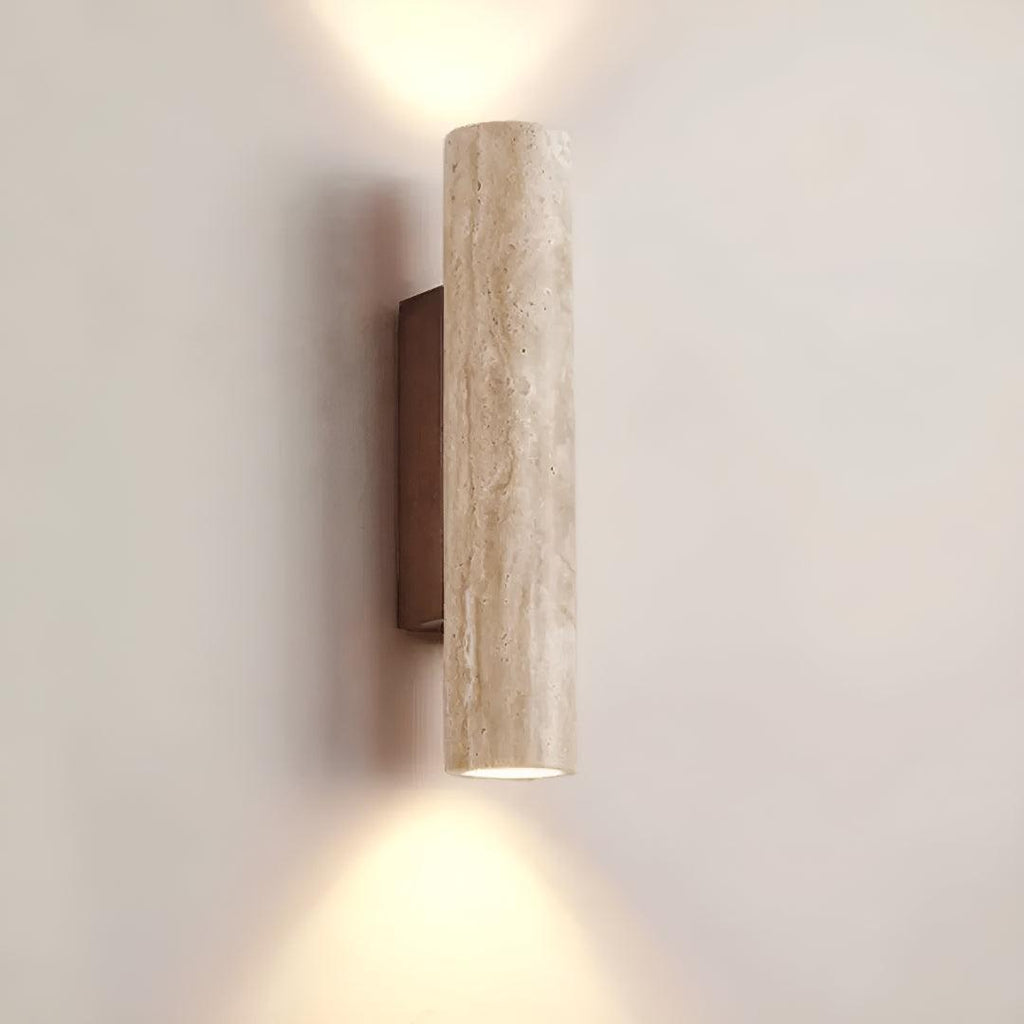 Modern Marble Styled Wall Sconce Light Fixture With Up Down Illumination