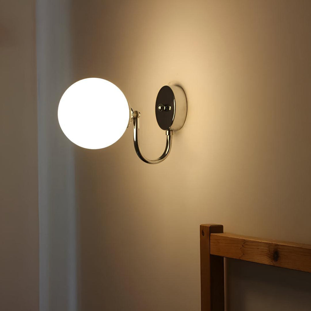 Modern Minimalist Wall Sconce Light With Spherical Glass Globe