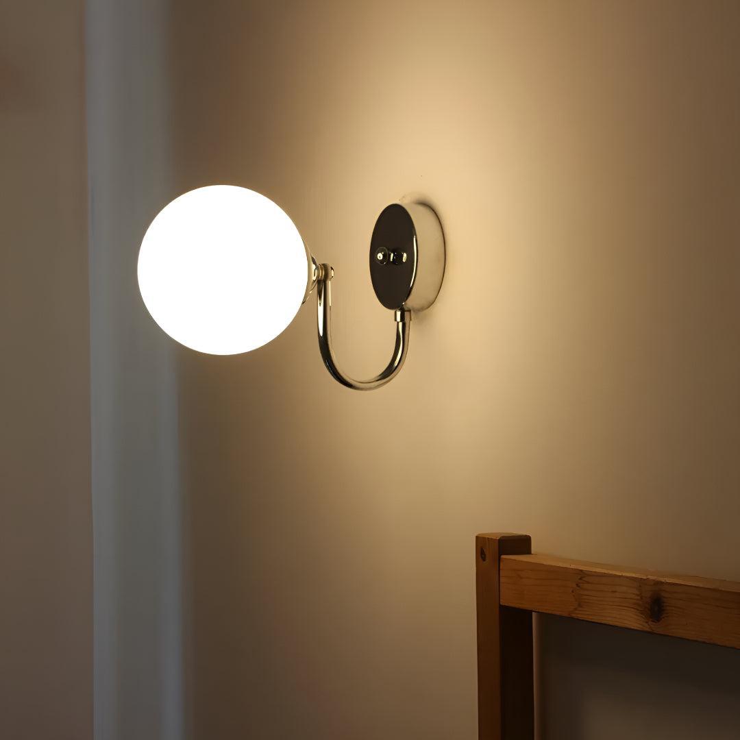 Modern Minimalist Wall Sconce Light With Spherical Glass Globe