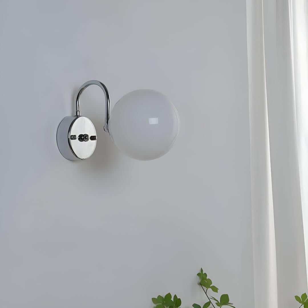 Modern Minimalist Wall Sconce Light With Spherical Glass Globe