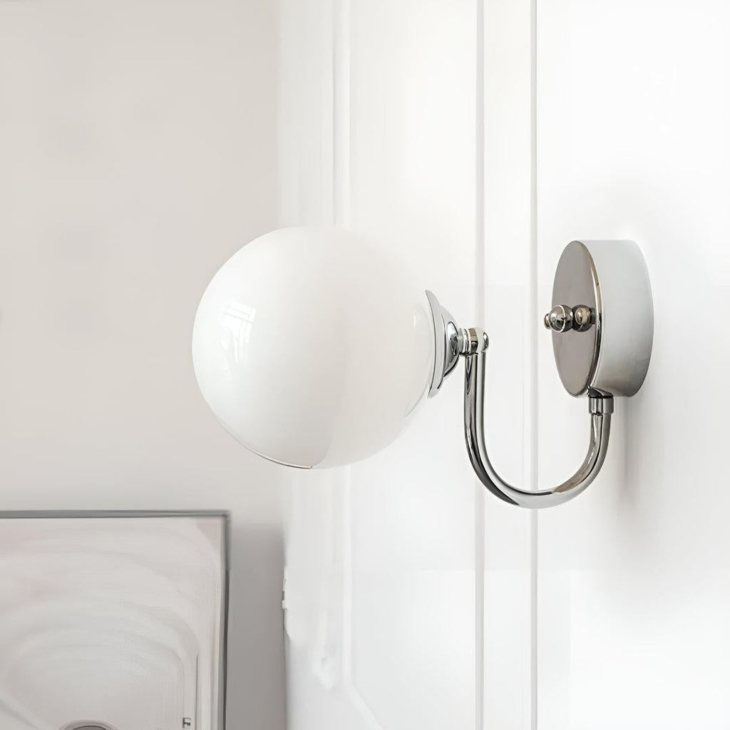 Modern Minimalist Wall Sconce Light With Spherical Glass Globe