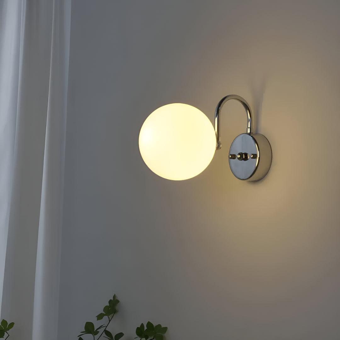 Modern Minimalist Wall Sconce Light With Spherical Glass Globe