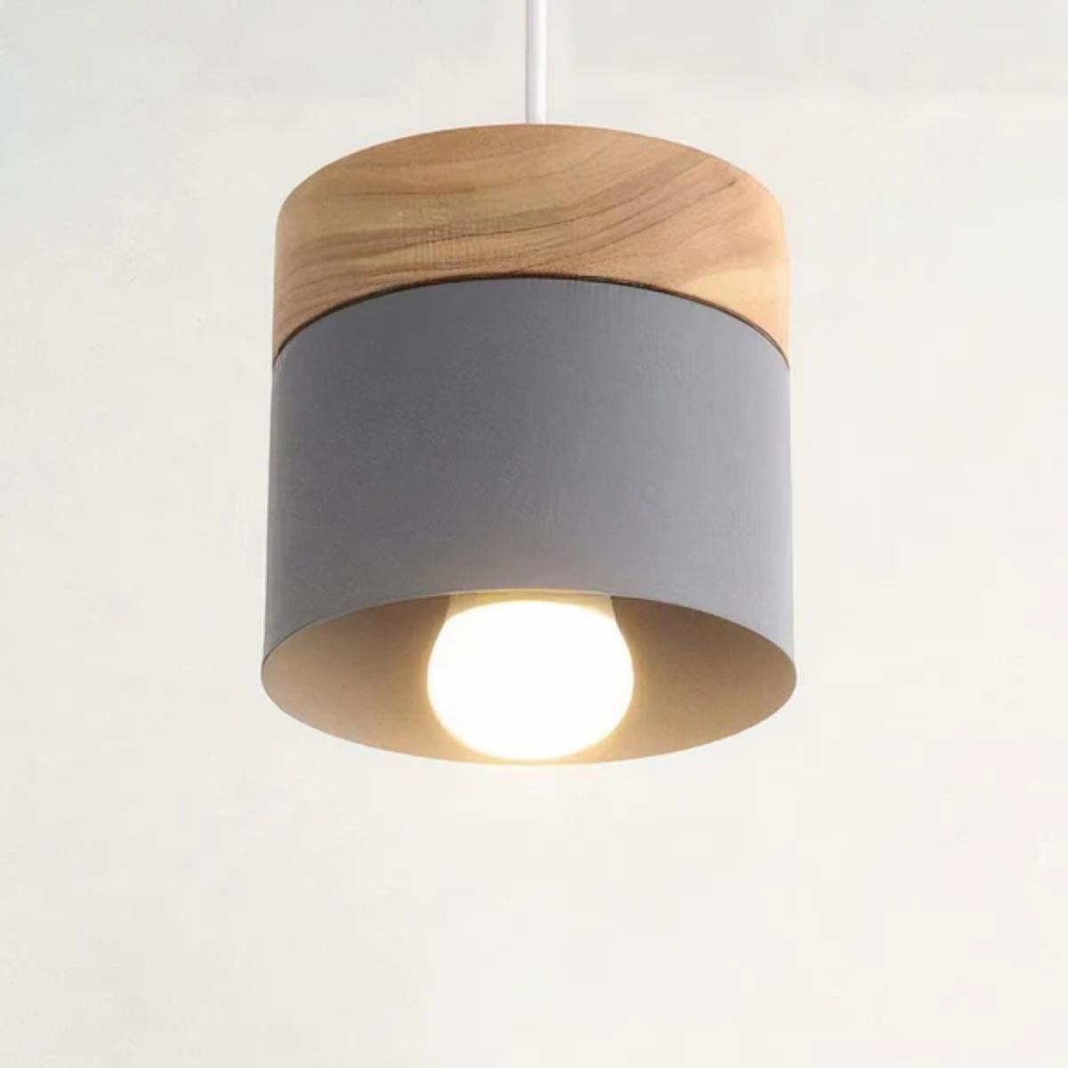 Modern Minimalistic Pendant Light With Stylish Wooden Base