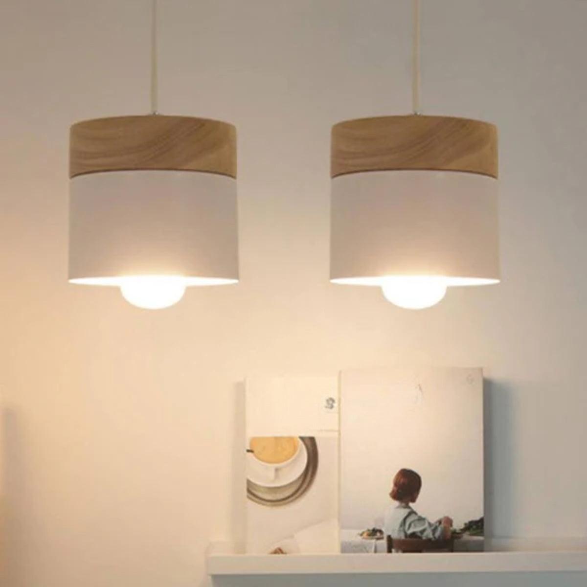 Modern Minimalistic Pendant Light With Stylish Wooden Base