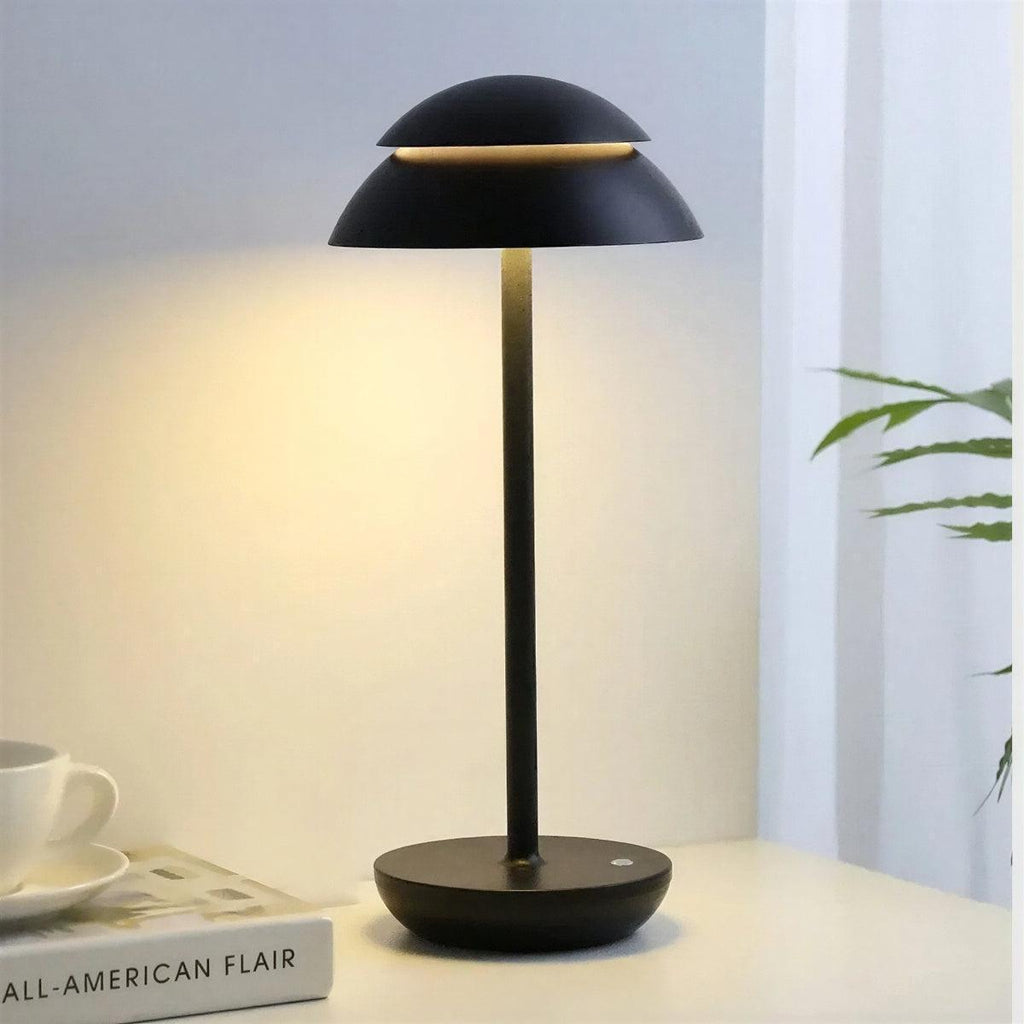 Modern Mushroom Shaped Table Lamp With Rechargeable Battery And Touch Dimmer Control