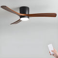 Modern Nordic Wooden Overhead Ceiling Fan Light With Flush Mount Design