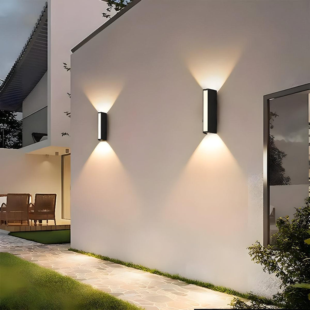 Modern Outdoor Wall Lamp Light With Front And Up And Down Lighting Effect For Exterior Walls