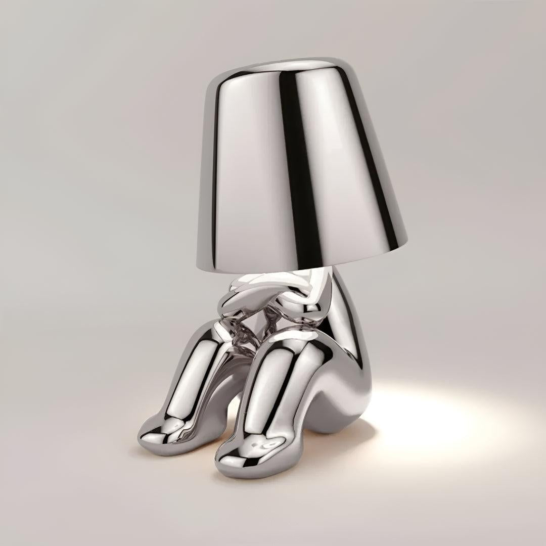 Modern Person Table Lamp With Cordless Rechargeable Touch Dimming Design