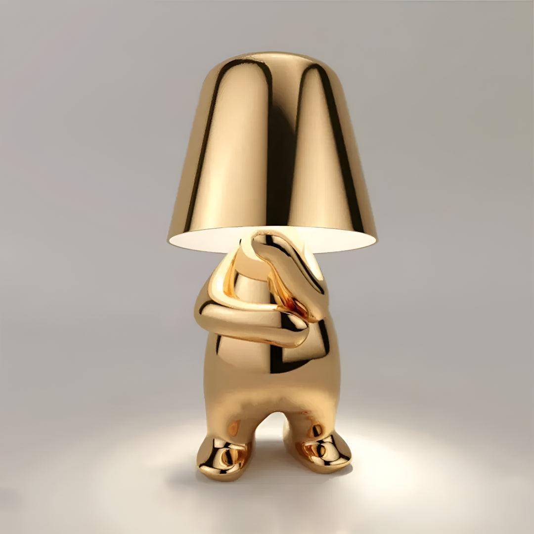Modern Person Table Lamp With Cordless Rechargeable Touch Dimming Design